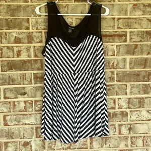 Torrid Black and White Striped Summer Blouse